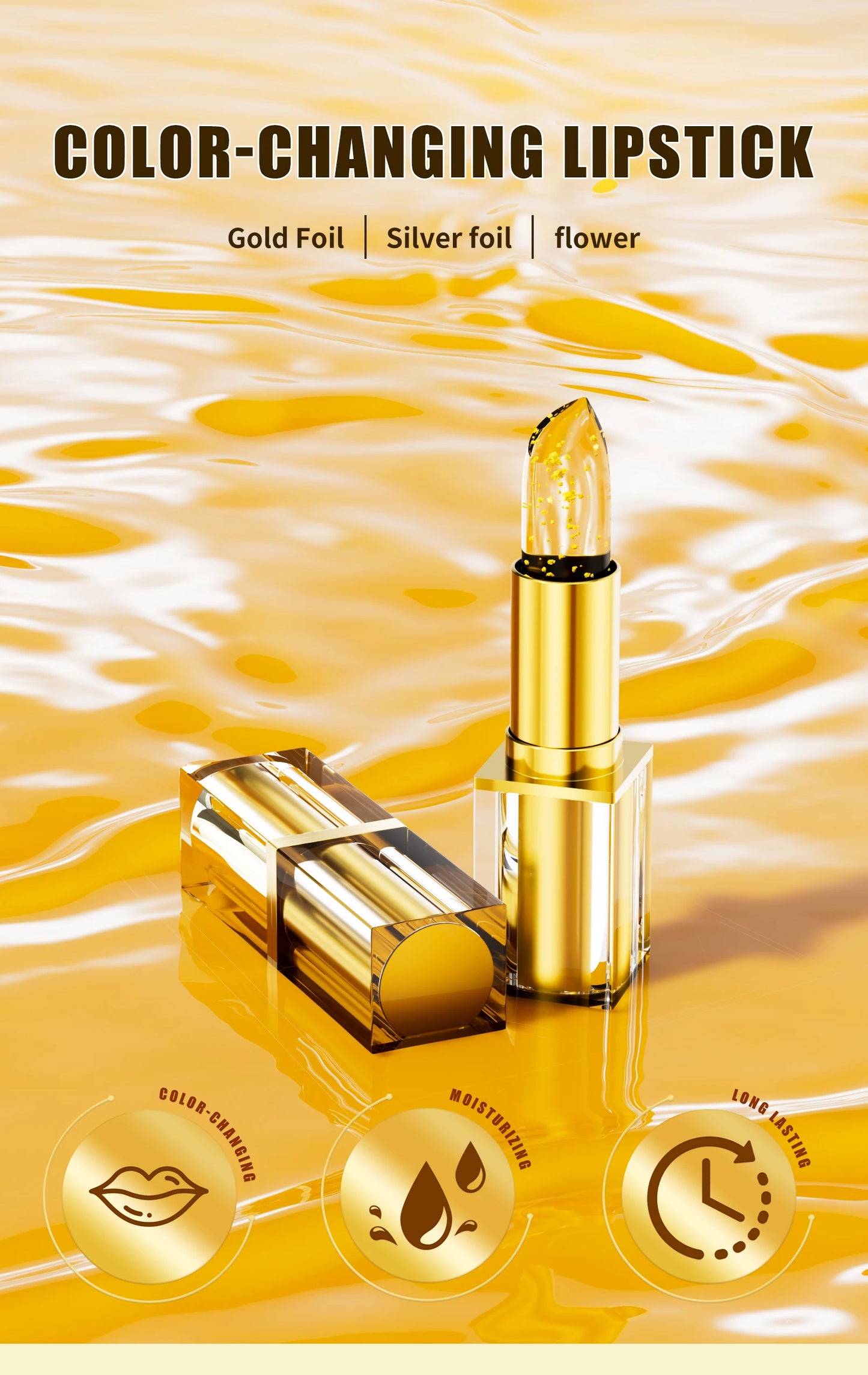 Temperature Color-Changing Lipstick – Moisturizing Waterproof Crystal Lipstick