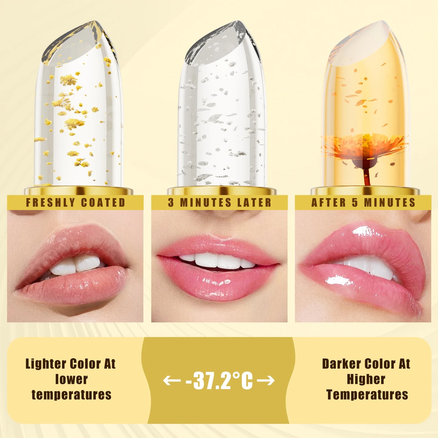 Temperature Color-Changing Lipstick – Moisturizing Waterproof Crystal Lipstick