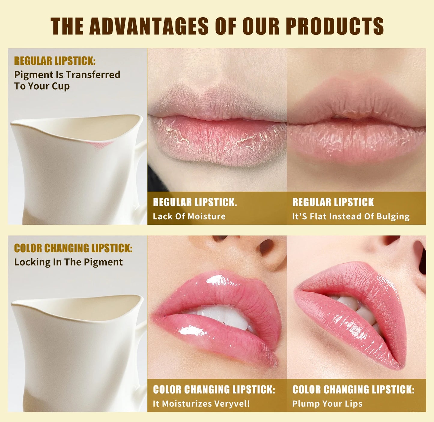 Temperature Color-Changing Lipstick – Moisturizing Waterproof Crystal Lipstick